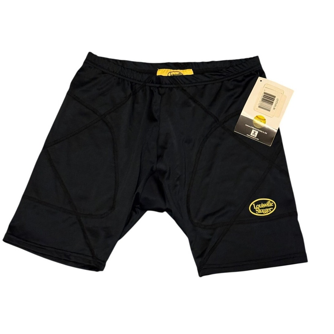 Louisville Slugger Men's Compression Sliding Shorts Black Baseball Size Xl Nwt